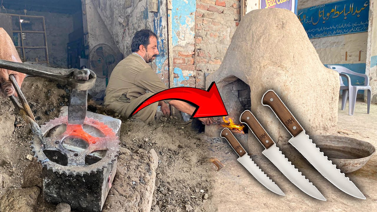 Interesting Manufacturing process of making 3 knifes from an Bike Sprocket