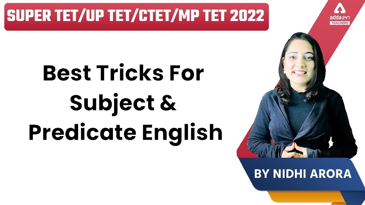 SUPER TET/CTET/MPTET 2022 | English | Best Tricks For Subject & Predicate English