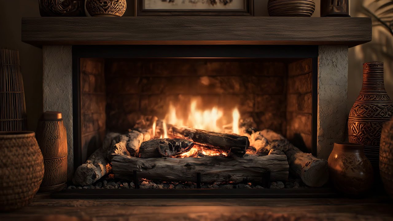 4K Cozy Fireplace with Crackling Fire | No Music | Relaxing Ambient Idle Screen for TV