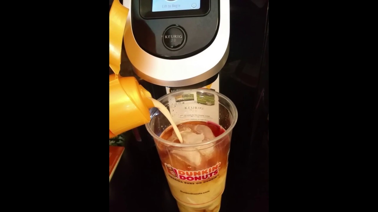 Kuerig 2.0  How To Make  Dunkin Donuts Butter Pecan Iced Coffee