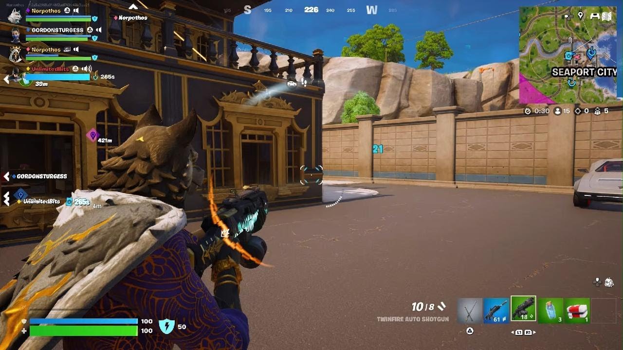 Fortnite Whole Match Zero Build Squad w/ Fletcher Kane, Kitana, Rebel Oro, & Batman