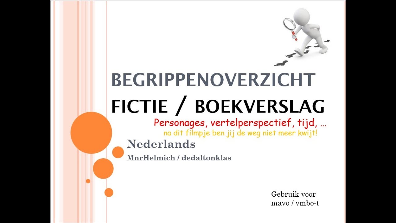 Uitleg begrippen fictie-/boekverslag