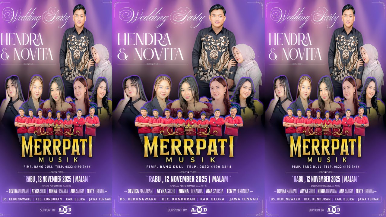 LIVE STREAMING MERPATI MUSIC ; HENDRA DWI PURNOMO MENIKAH  NOVITA DEVI V