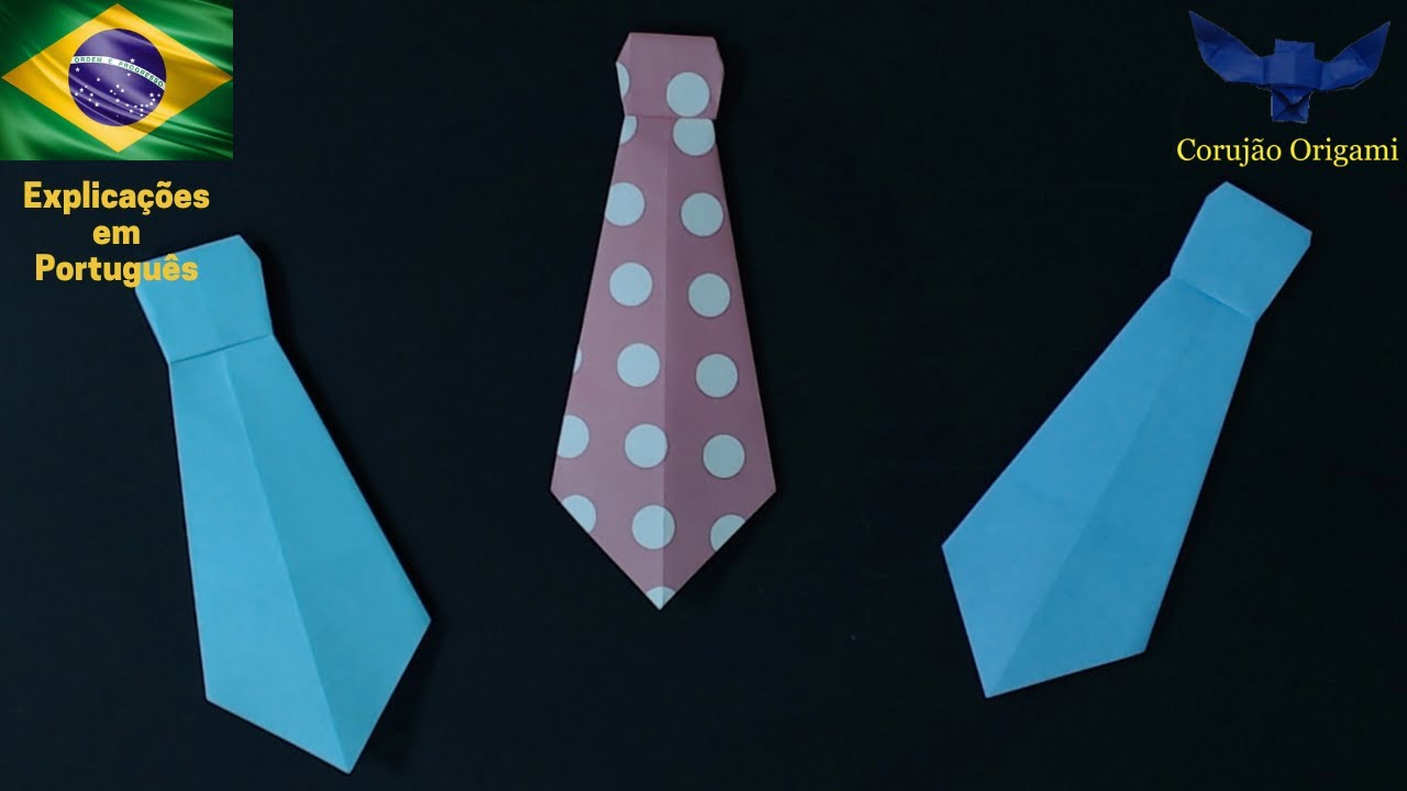 Como fazer Origami GRAVATA rápido e fácil - lembrança dia Pais - tutoriais - DIY