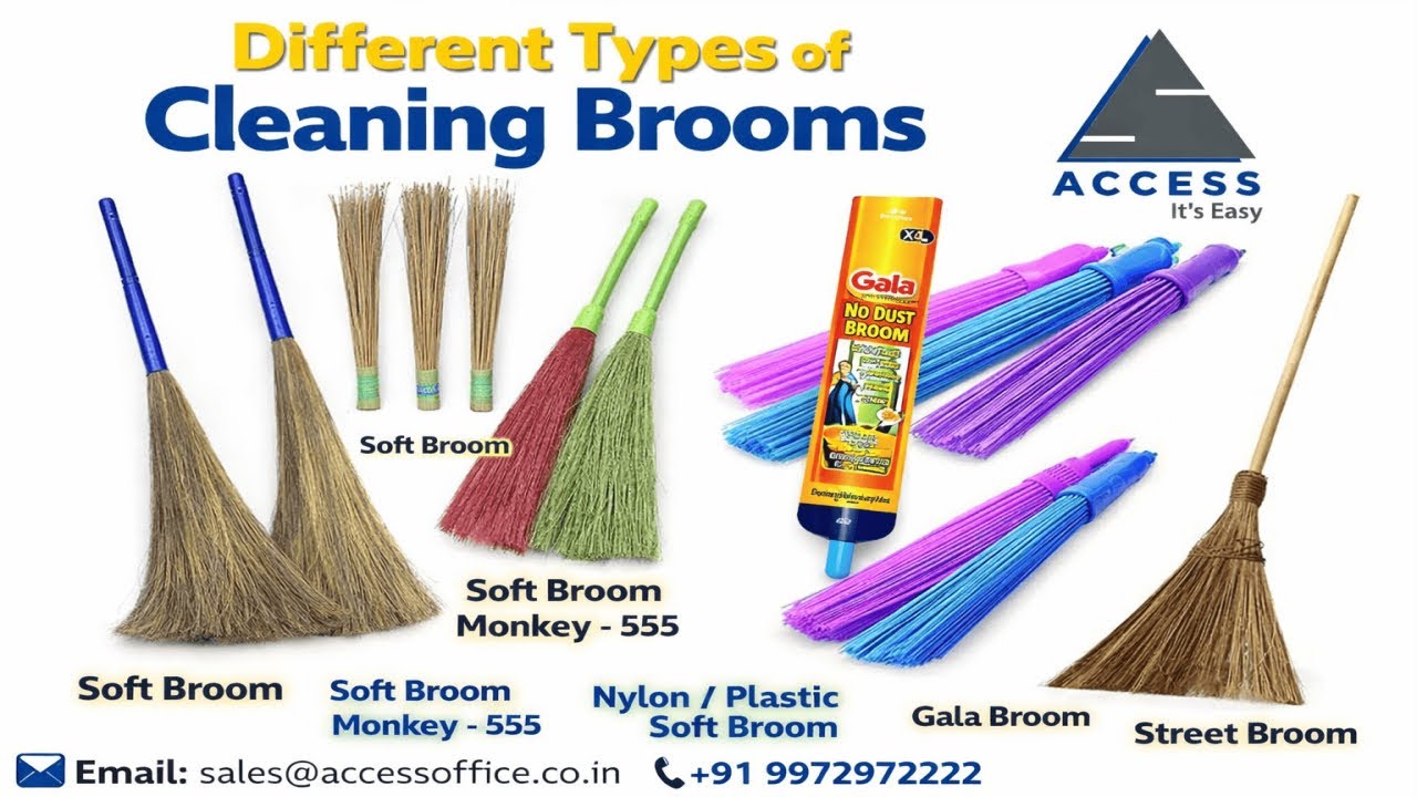 Different Types of Cleaning Brooms | Soft, Hard & Industrial Brooms #cleaningbroom