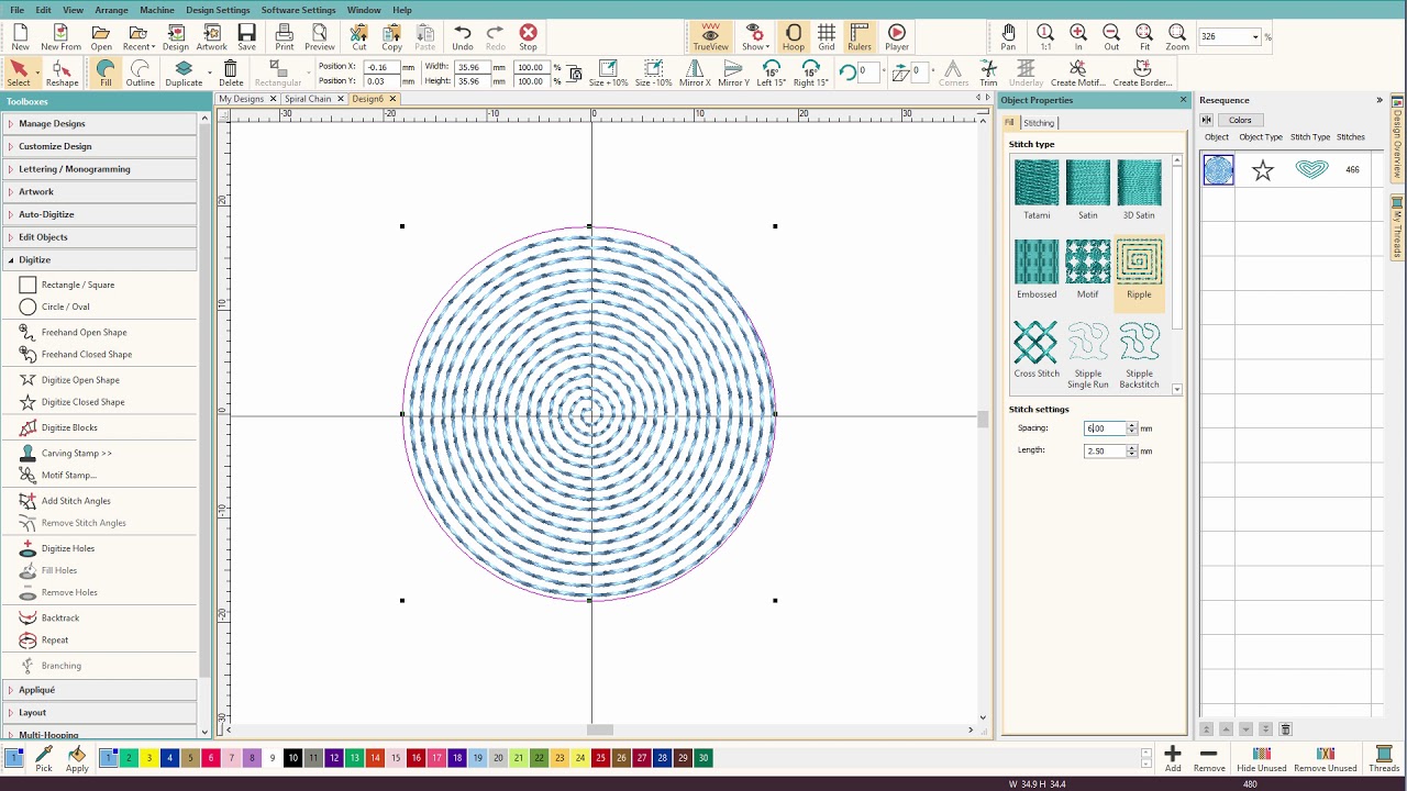Wilcom Hatch: Creating Spiral Effects with Motif Stitches
