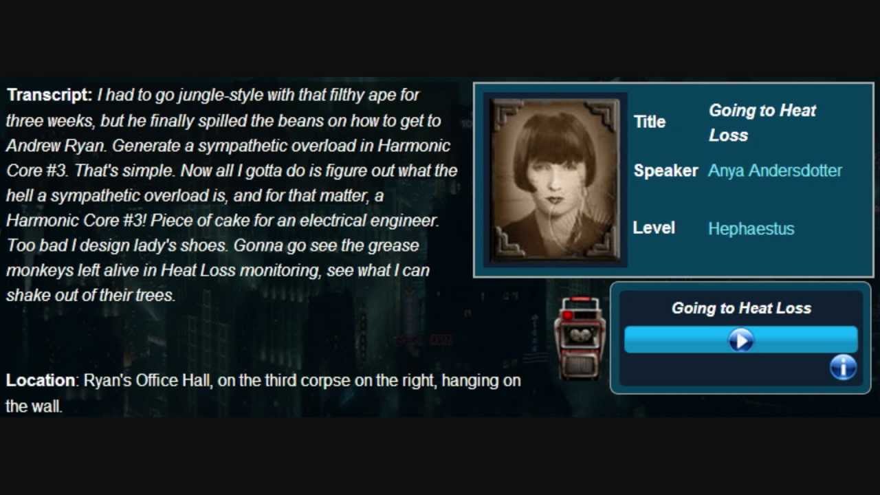 BioShock Audio Diaries - Hephaestus