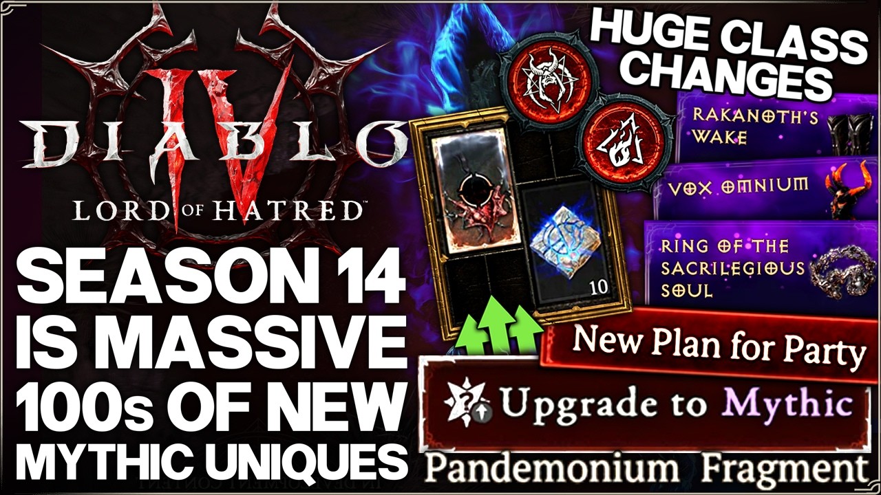 Diablo 4 &mdash; ВНИМАНИЕ: 100+ новых мифических уникальных предметов, БОЛЬШИЕ нерфы классов, Странники...