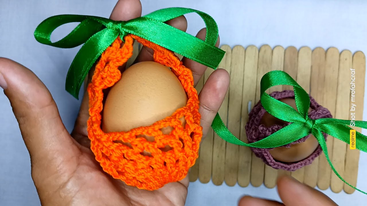 tempat telur rajut yang unik untuk maulidan / crochet tutorial / kait sarung telur