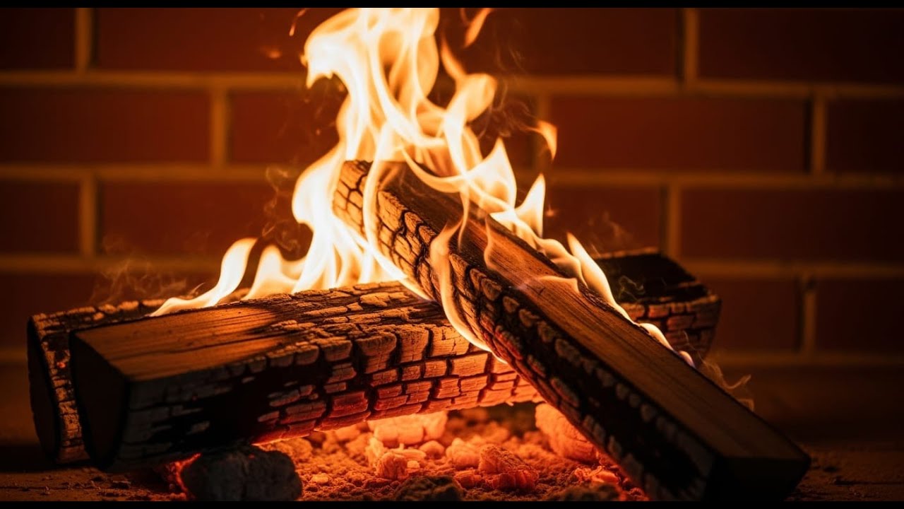 Winter Fireplace Ambience 24/7 🎅 Snowfall, Warm Fire & Relaxing Atmosphere [No Music]