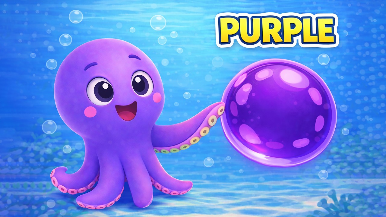 Learn Purple Color for Kids | Purple Song | Tako the Octopus Color Learning