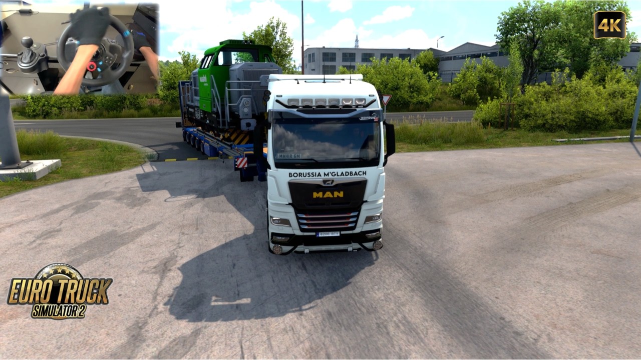 ETS2 1.58 | Locomotive Transport | Oversized Cargo Delivery | G29 Steering Wheel Gameplay