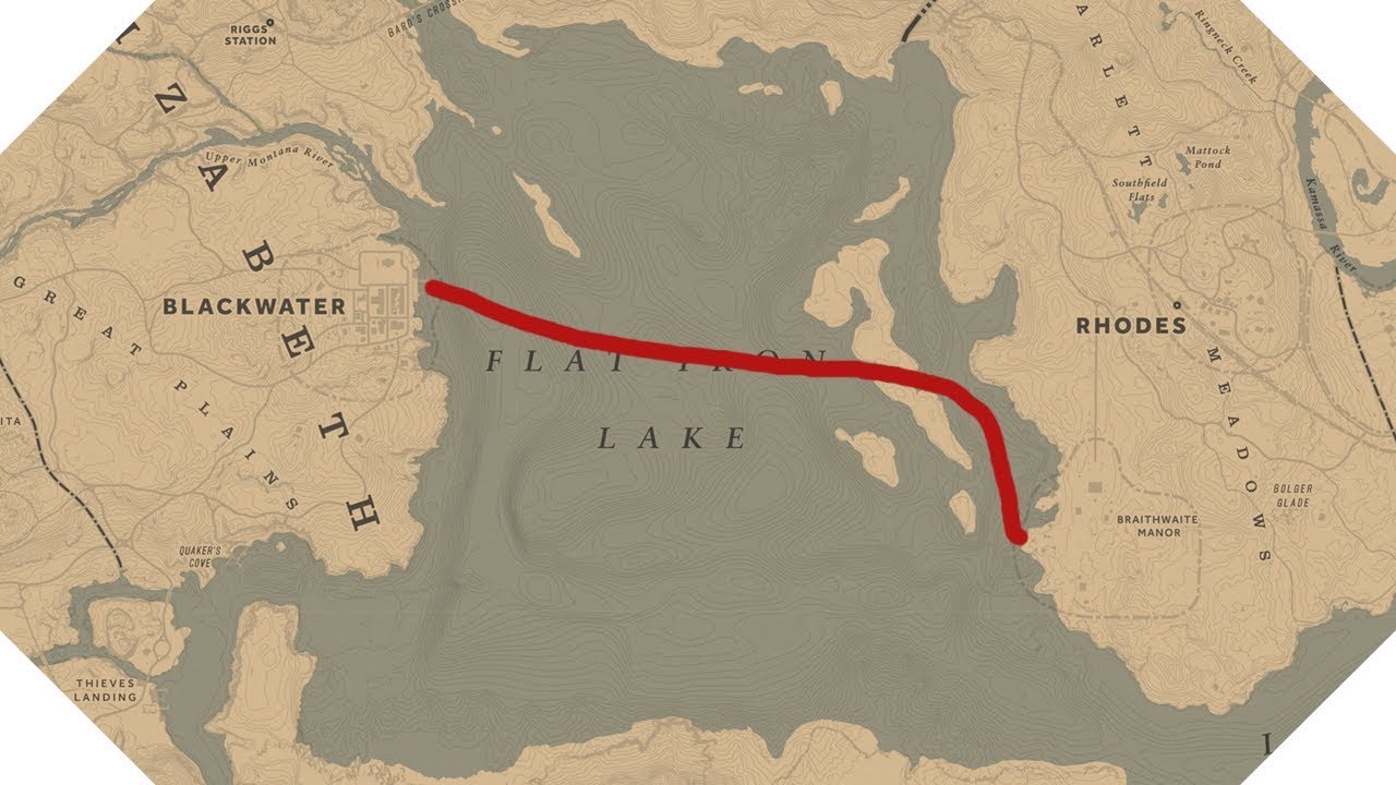 RDR2 - Swimming Across the Flat Iron Lake