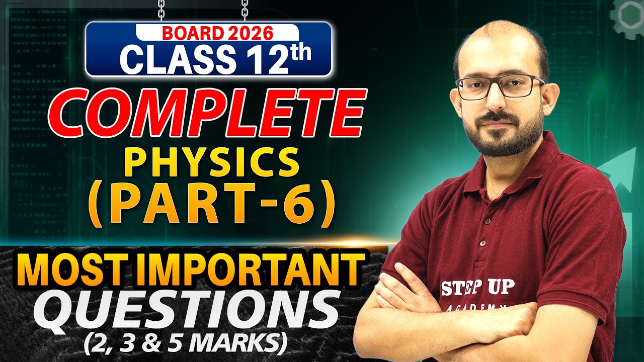 Complete Physics MIQs | Class 12 Physics | 2, 3 & 5 Marks Most Important Questions | Part 6 | 2026