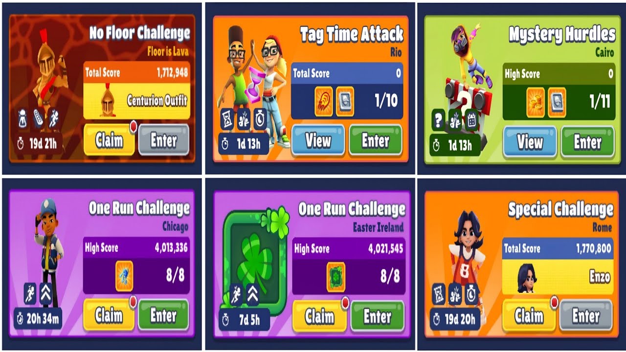 Subway Surfers : 6 Different Challenges in 6 Different World Tours of Subway Surfers Rome 2026 ✨