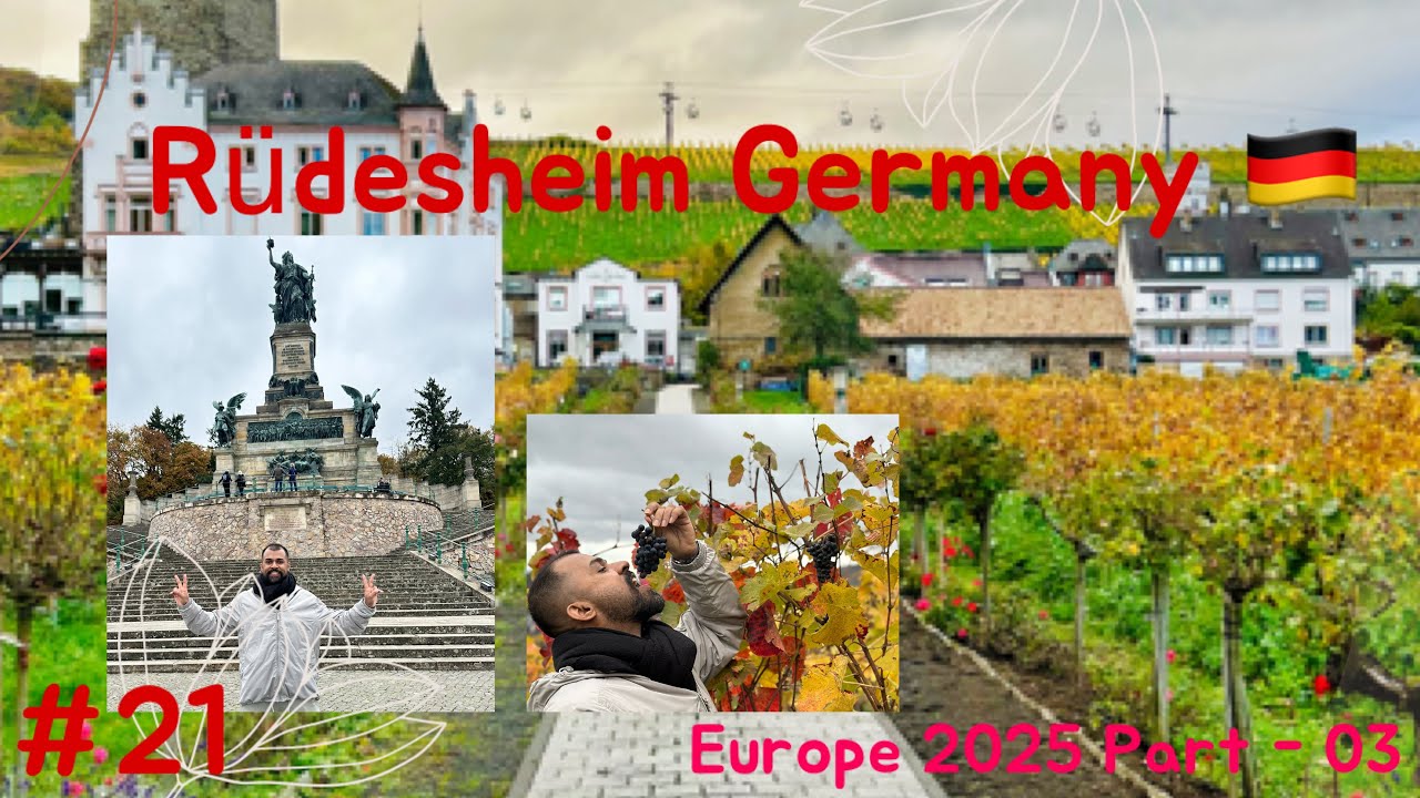 Rüdesheim Vineyards Germany 🇩🇪 | Europe 2025 Part 03 | Romantic Streets | Rhine Vally |