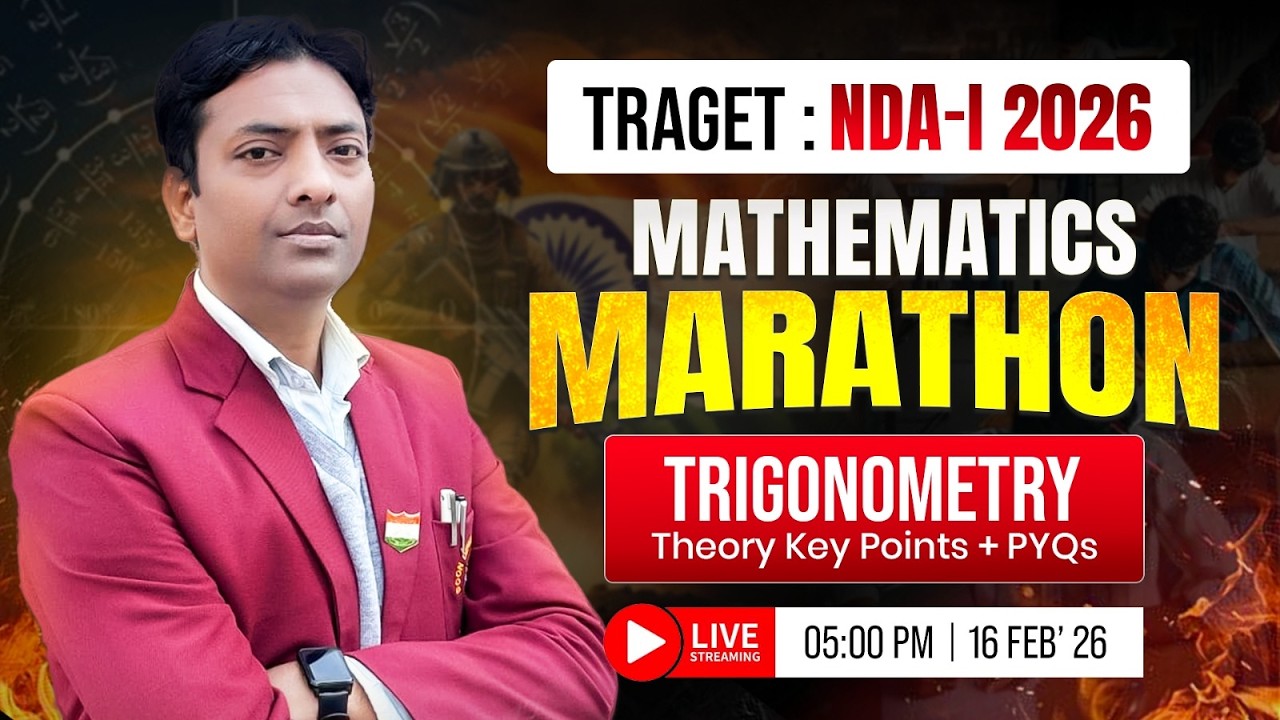 🎯 Target NDA-1 2026 | Trigonometry Marathon | Maths Strategy + Previous Year Questions