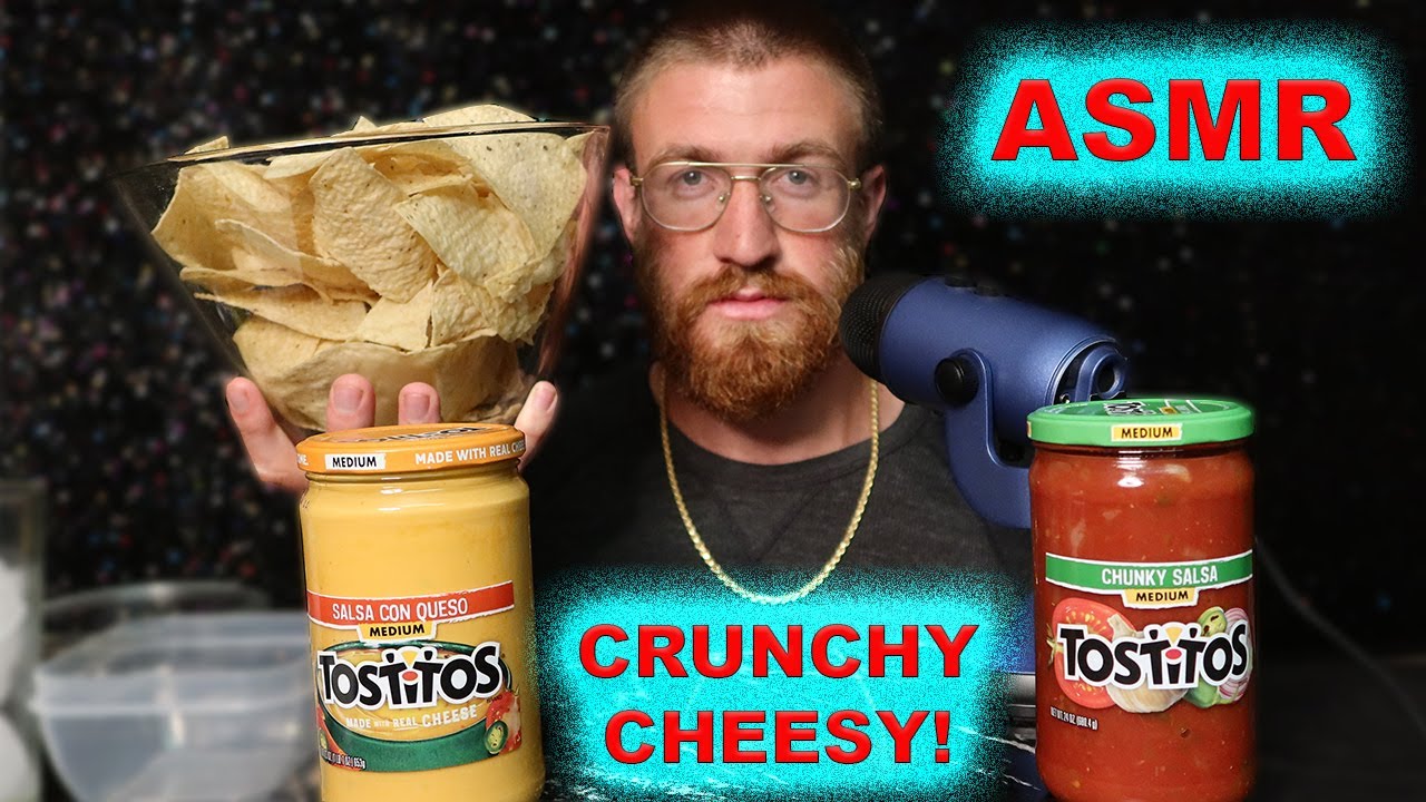 ASMR CHIPS CHEESE & SALSA MUKBANG CRUNCHY EATING SOUNDS