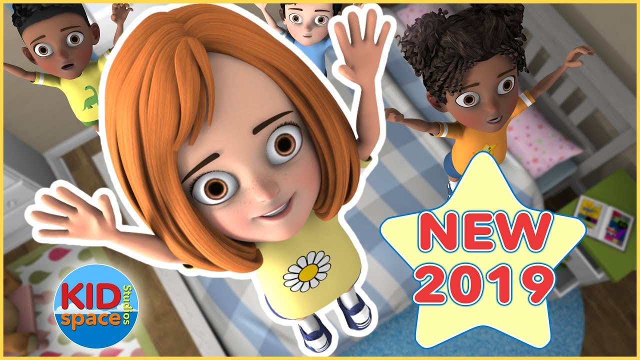 Five Little Monkeys (Jumping On The Bed) - New 2019 - Nursery Rhymes - KIDspace Studios