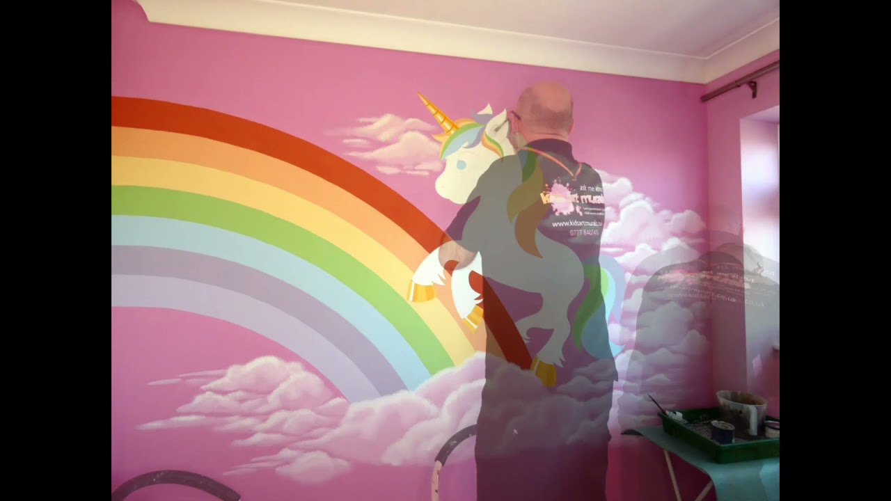 How to paint a Rainbow Unicorn Mural