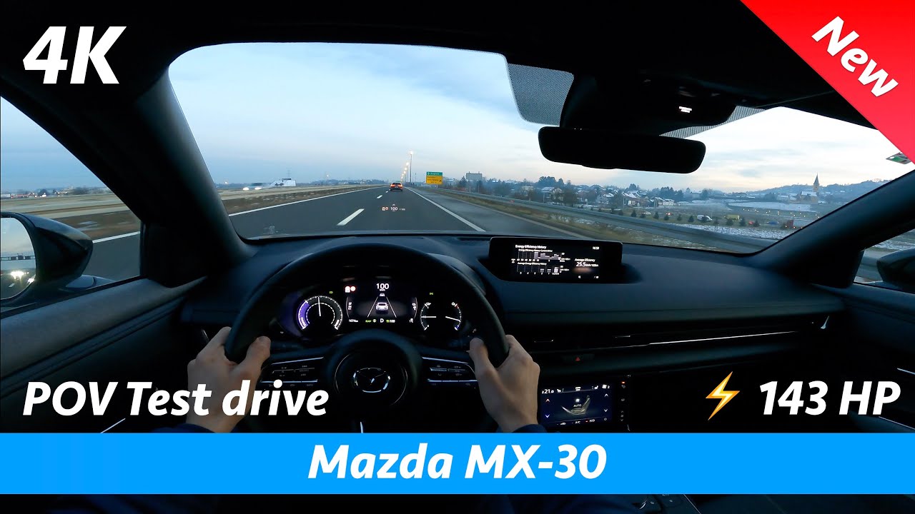 Mazda MX-30 2021 - Тест-драйв POV в 4K | Максимальная скорость, запас хода
