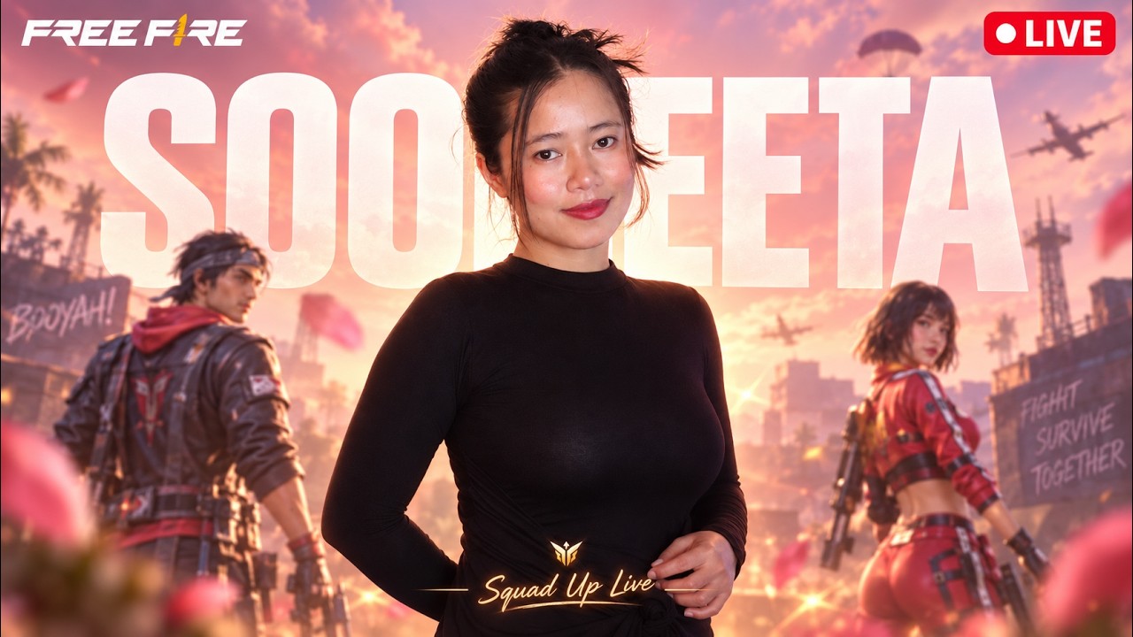 🔴 Free Fire LIVE with Sooneeta | Rank Push & Intense Gameplay ❤️ #freefire #live #sooneeta