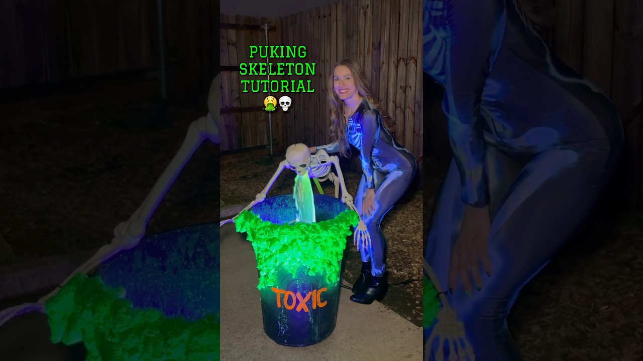 PUKING SKELETON HALLOWEEN DECOR 💀 #halloweendiy #diyhalloween #halloweendecor