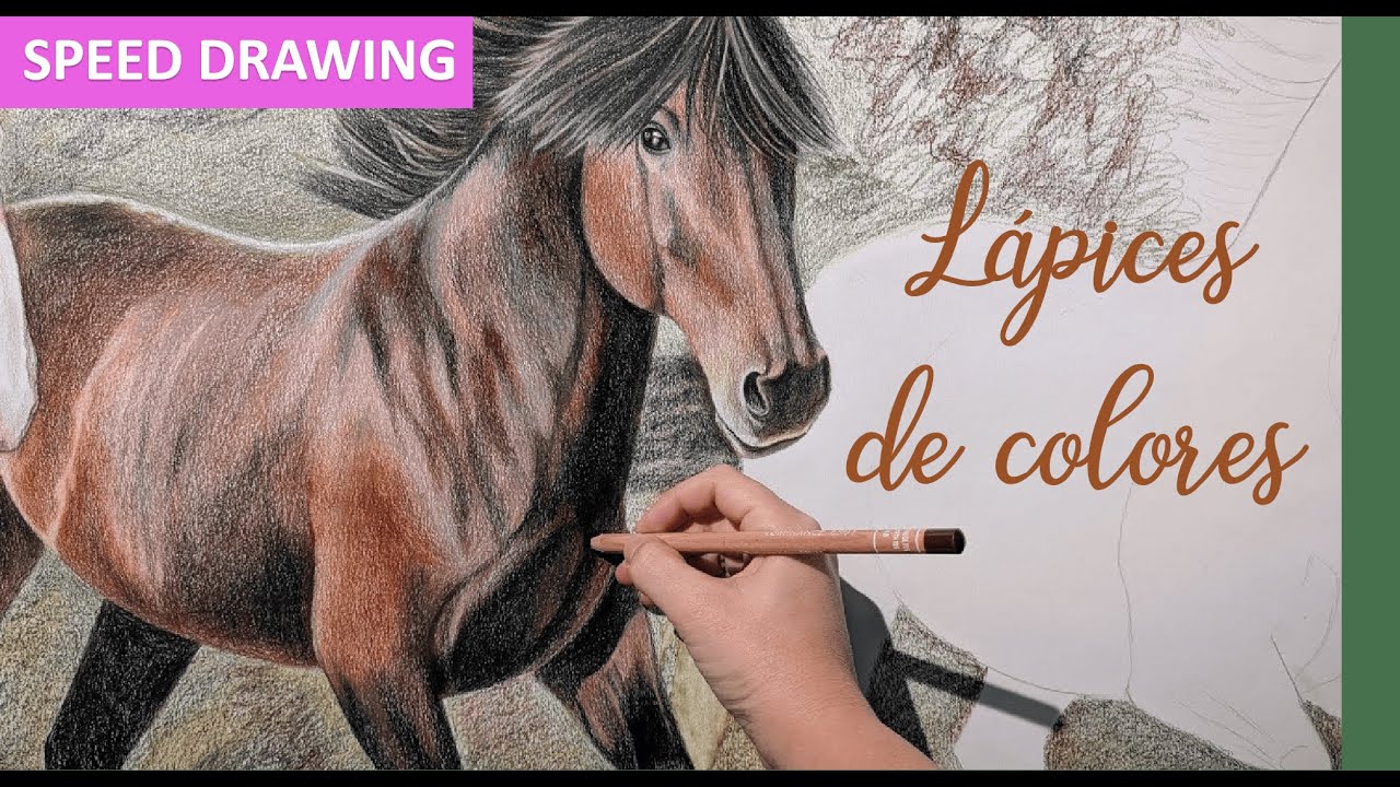 Dibujar un caballo 🐎 con lápices de colores