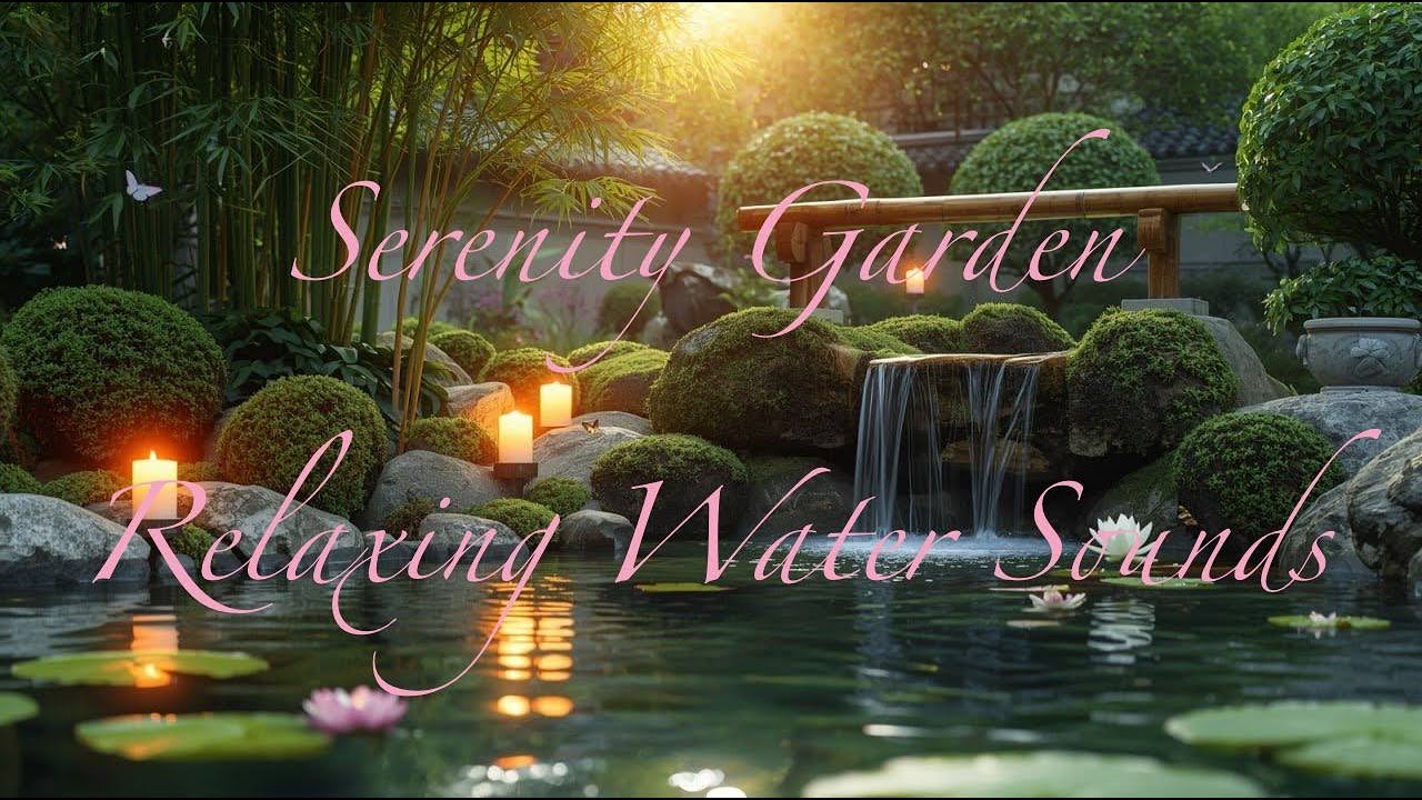 Serenity Garden  Relaxing Water Sounds🌿 ✨🌿🕯💧🌸😊