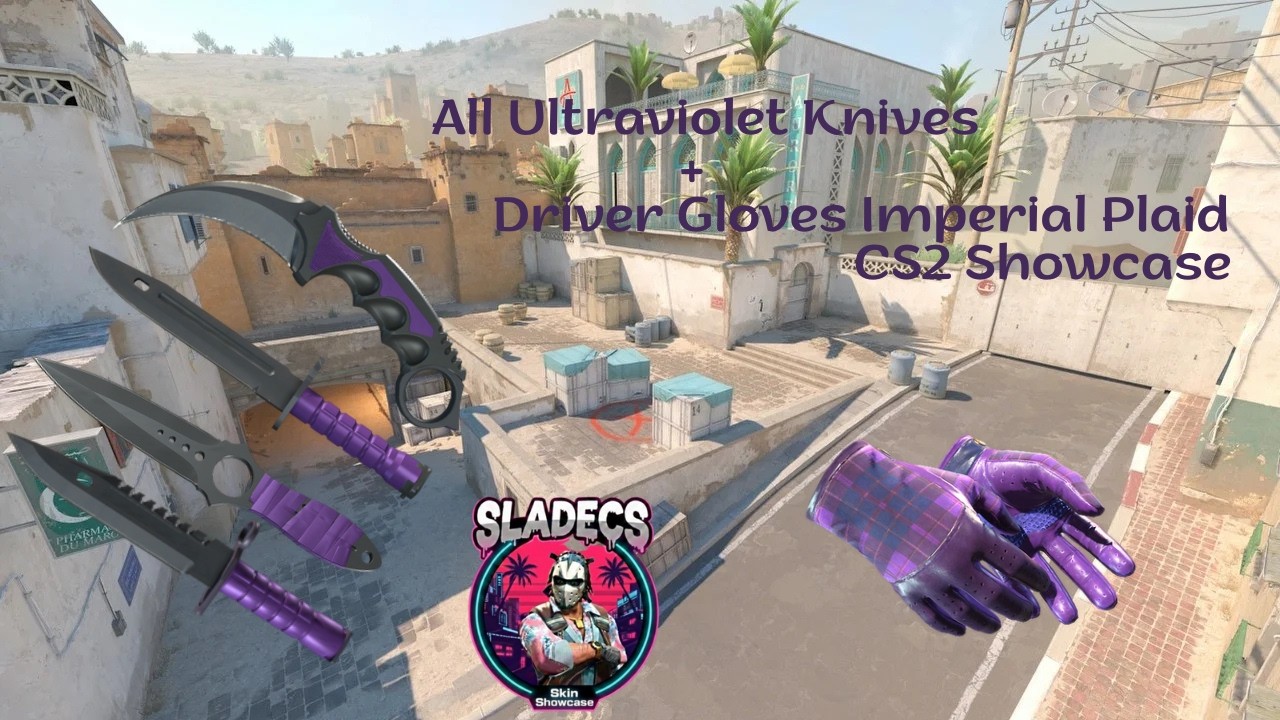 All Ultraviolet Knives + Driver Gloves | Imperial Plaid | CS2 Showcase