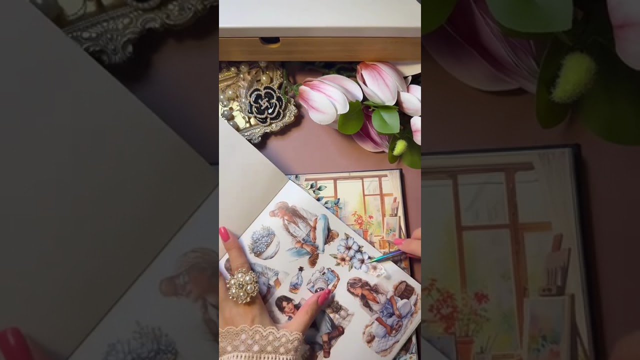 ASMR Journaling/ Art Room 🎨👩‍🎨🫟🖌️🖼️ #scrapbooking#scrapbookingasmr