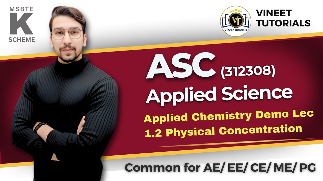 Applied Chemistry Demo Lec 1.2 Physical Concentration | Diploma | Vineet Sir | Vineet Tutorials
