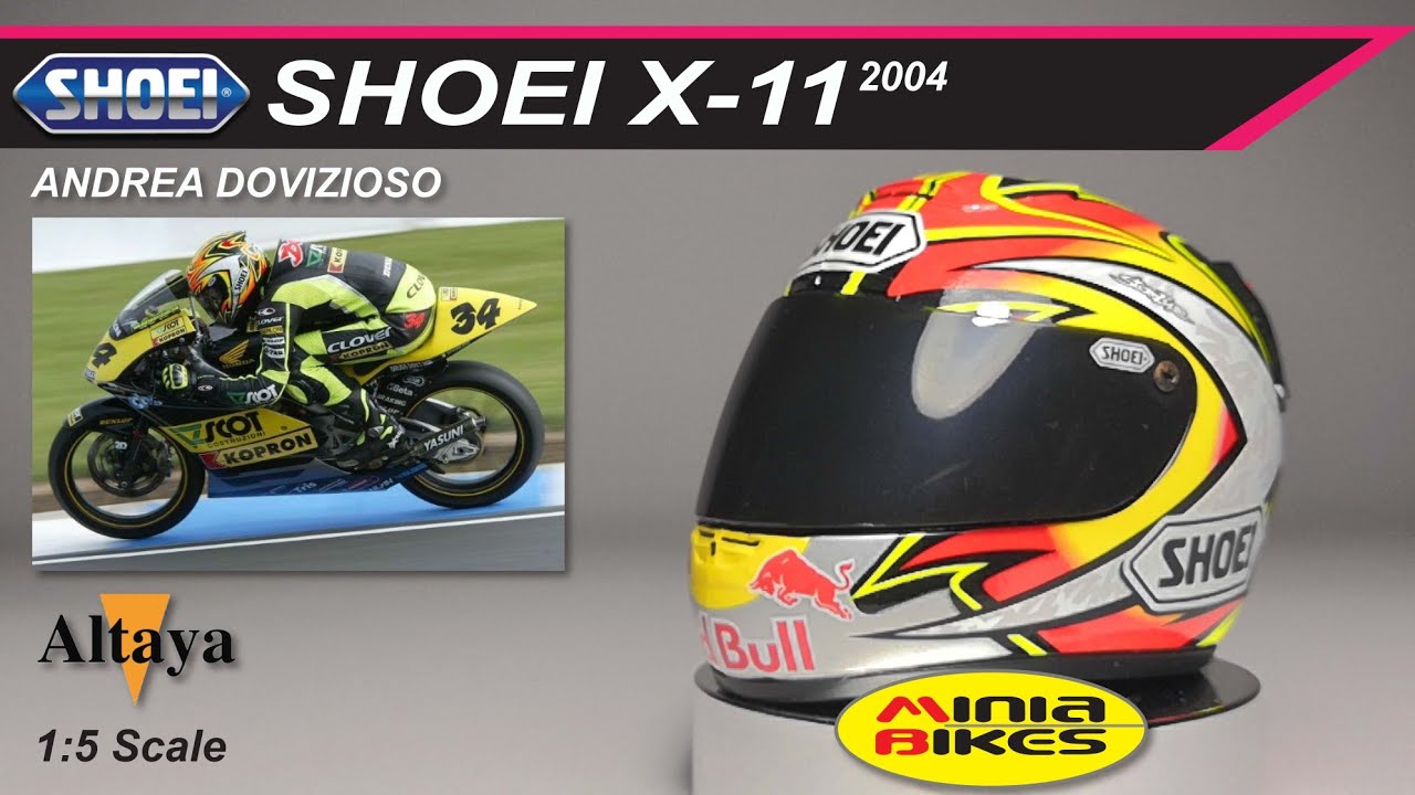 EP522 | ANDREA DOVIZIOSO (2004) | SHOEI X-11 | ALTAYA | 1:5 SCALE | MINIATURE HELMET COLLECTIONS