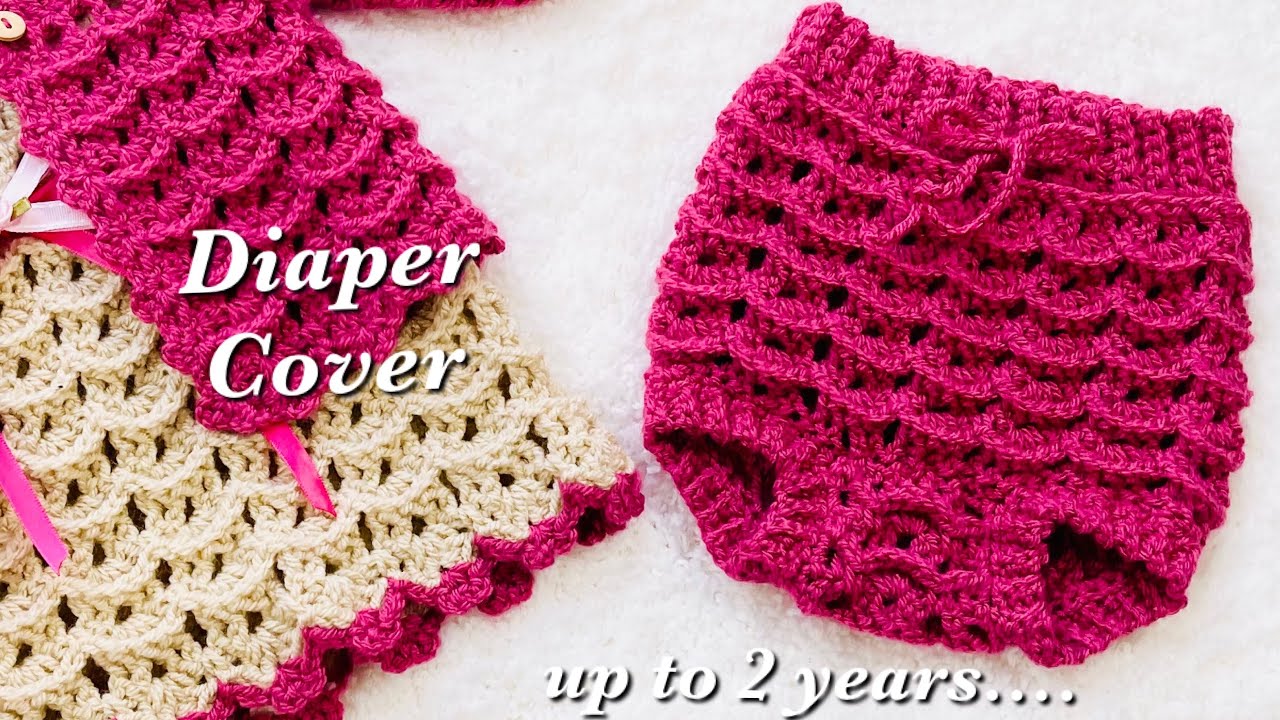 3D fan stitch crochet baby diaper cover pattern, baby bloomers various sizes EASY crochet for baby