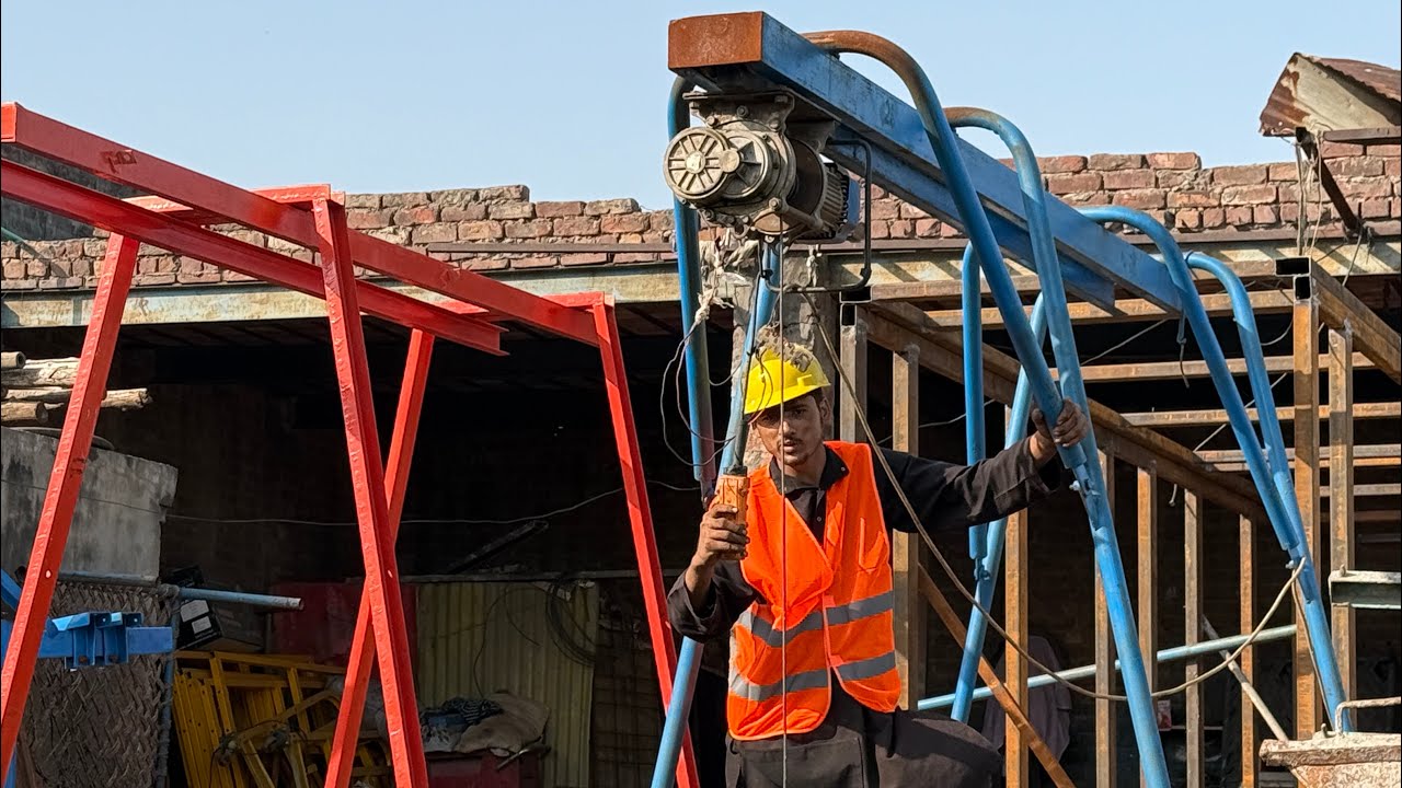 Monkey lift / Mini Crane lift / winch lift with hoist motor / construction side | Irfan mechanical 