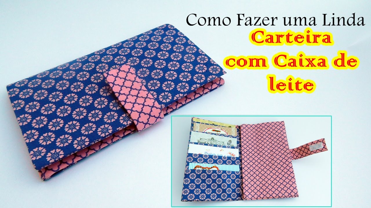Como fazer uma linda  Carteira com caixa de leite
