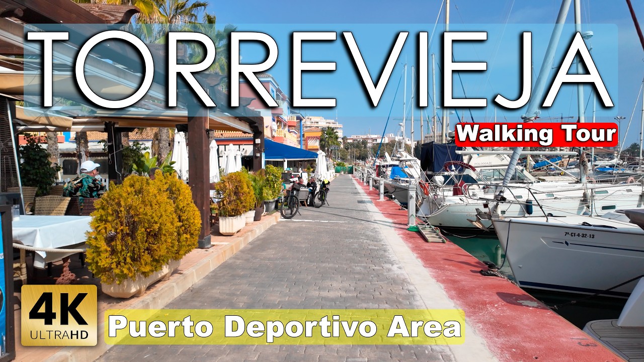 Torrevieja (Center) - Puerto Deportivo Area 2025 - Spain | Costa Blanca - Walking tour [4k 60 fps]