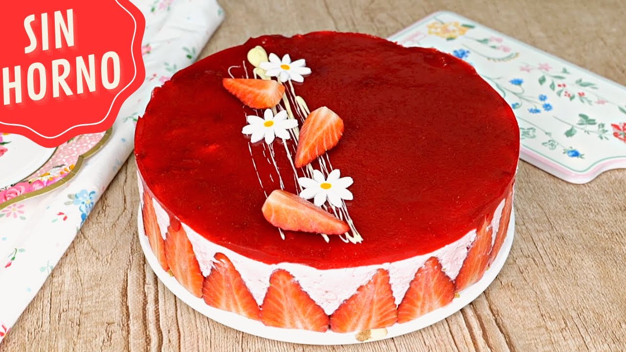 CHEESECAKE DE FRESA 🍓|  sin horno. LaDulcepedia