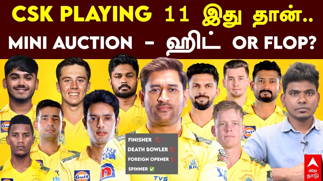 CSK Squad 2026| CSK Playing 11 இது தான்..Mini AUCTION - ஹிட் or FLOP?