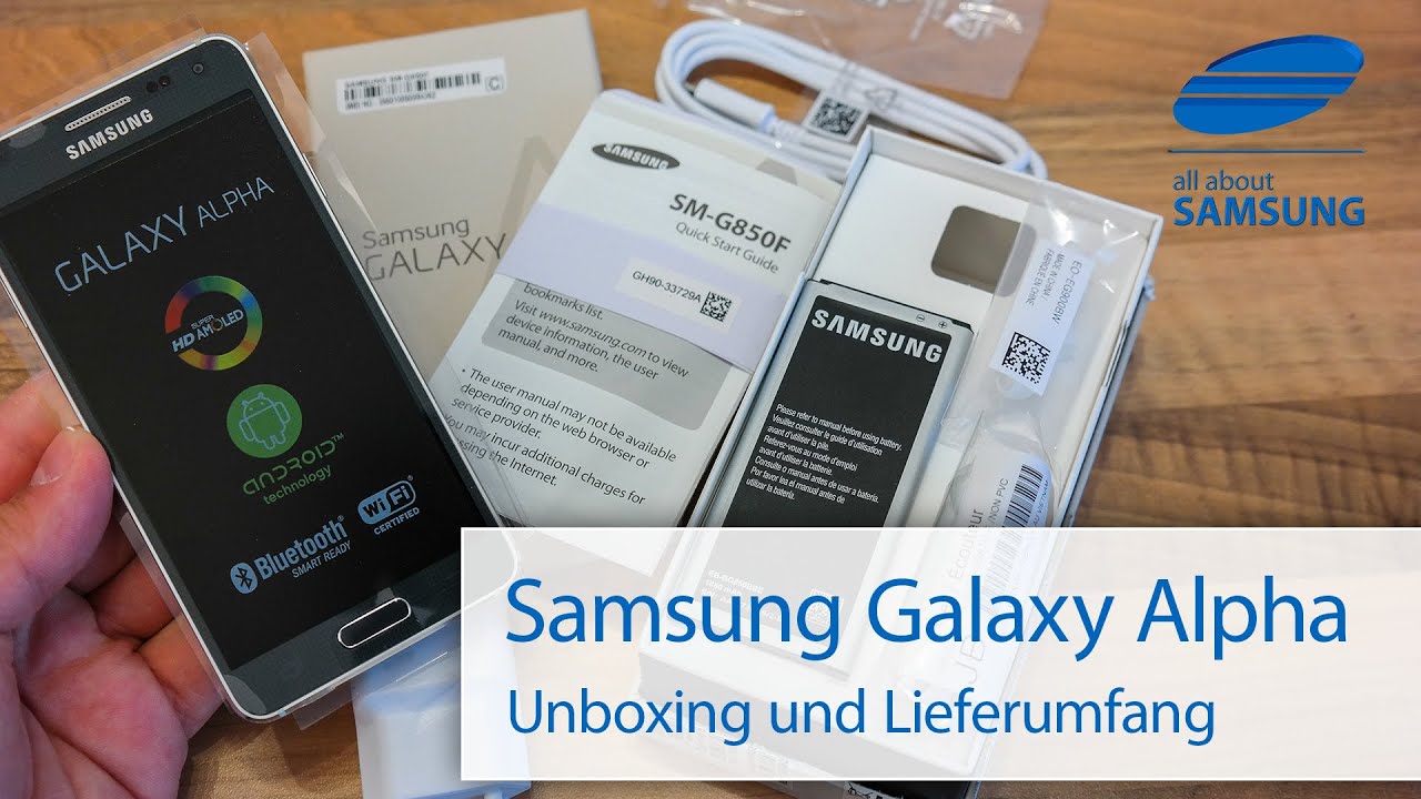 Samsung Galaxy Alpha Unboxing und Lieferumfang deutsch HD