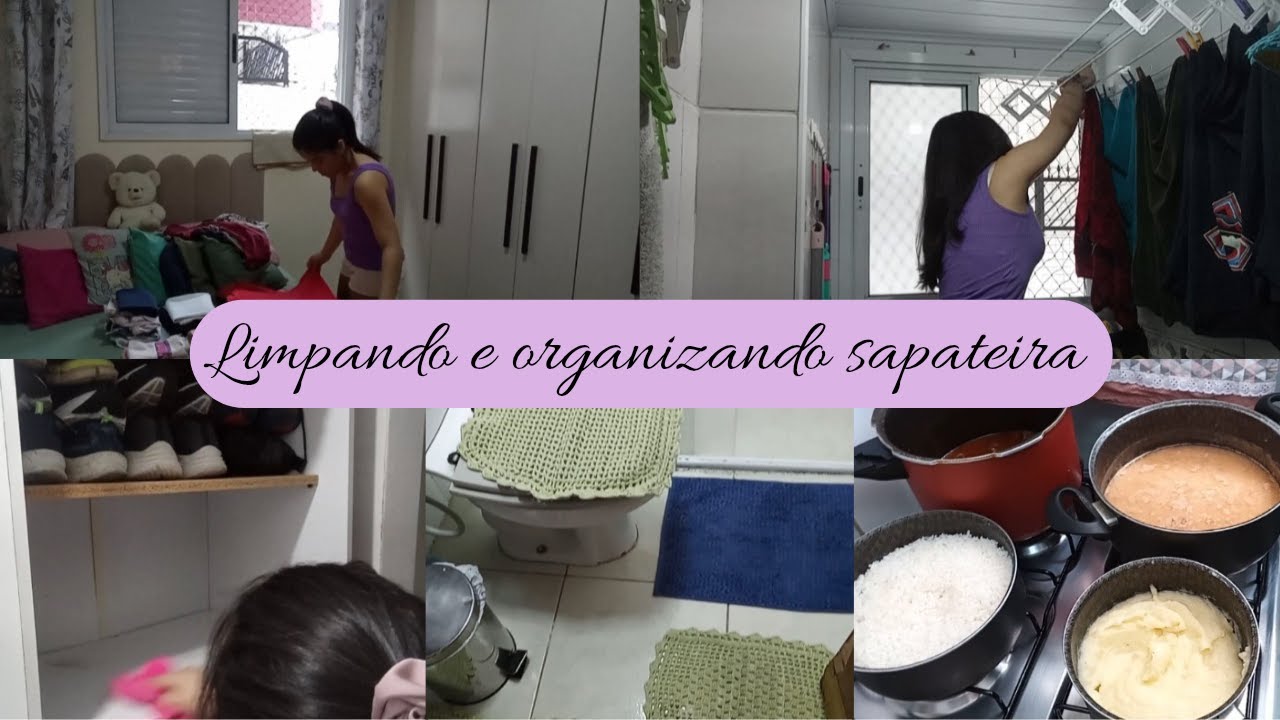 Vlog: dobrei roupas + lavei roupas + lavei banheiro + almoço 😋