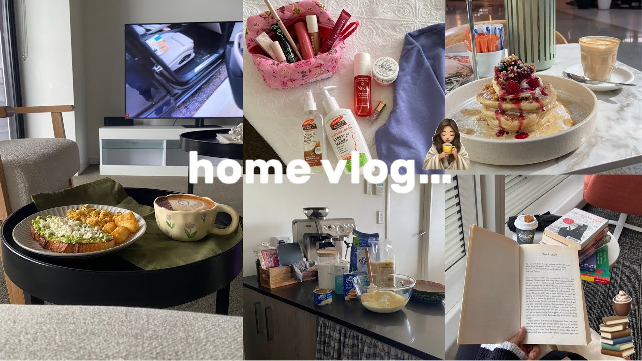 فلوق أسبوعي ، الروتين الصباحي🥞🌧️🍂، وصفة بسبوسة بالقشطة لذيذة 🥧، مشتريات | HOME VLOG