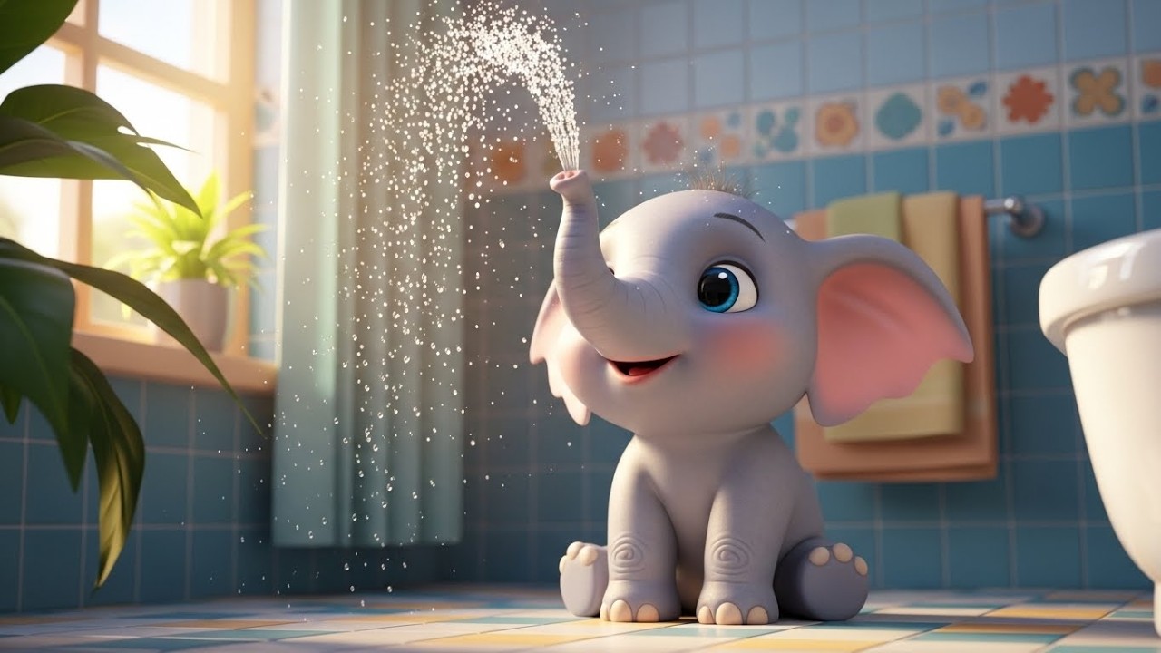 Купание слоненка в плескании 🐘💦 Плюх-плюх! | Мультфильм для детей и весёлые приключения