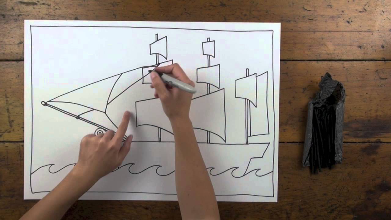 FREE! First Fleet Ship Artwork step-by-step