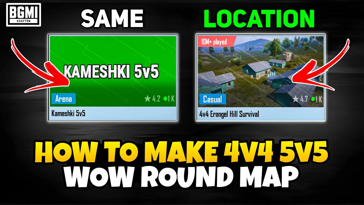 How to make ROUND MAP with same location ft. KAMESHKI 5v5 |BGMI 5v5 WOW ROUND MAP SETTING & Tutorial