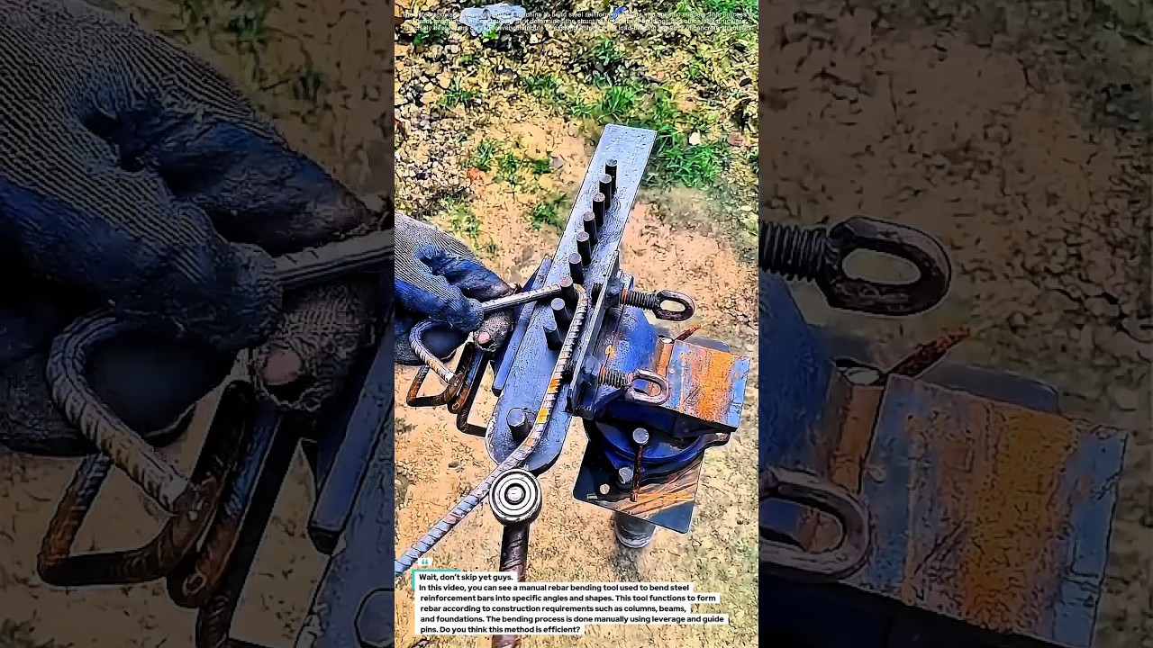 Manual Rebar Bending Tool | Simple Steel Reinforcement Bending Process.