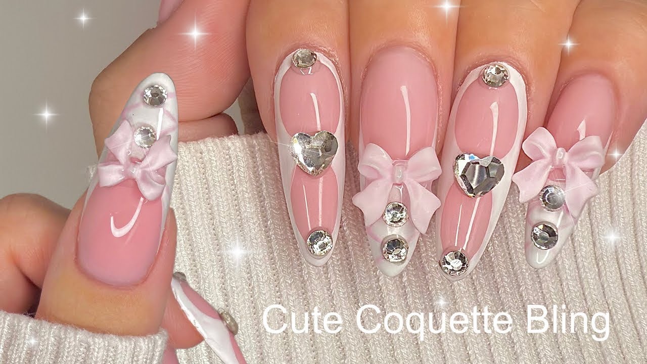 Coquette Bling Nails | My LONG-LASTING Gel-X Prep Routine w/ Peel Off Base!
