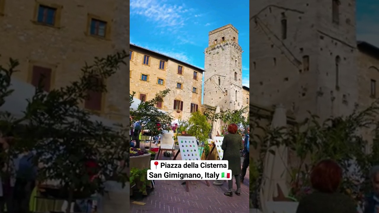 Beautiful Piazza della Cisterna, San Gimignano, Italy 🇮🇹 #italy #medieval #towers