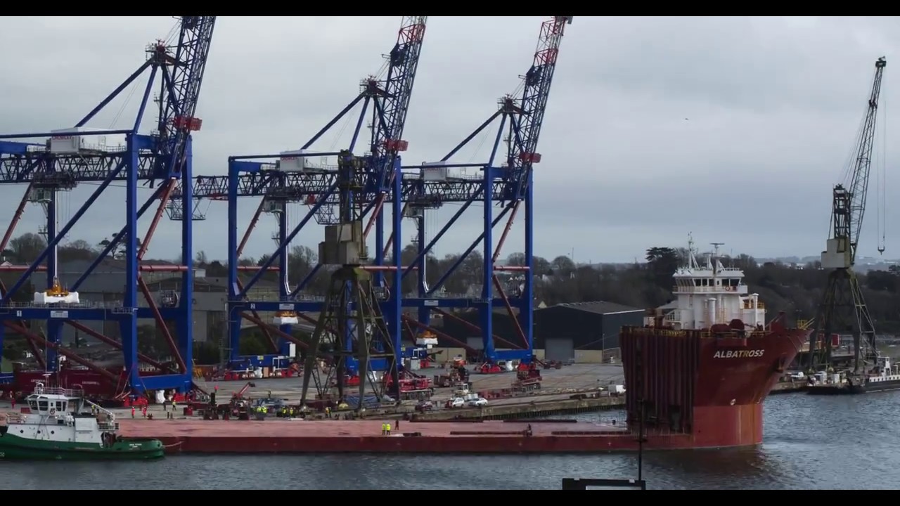 Albatross Container Crane Loading at Cork Dockyards