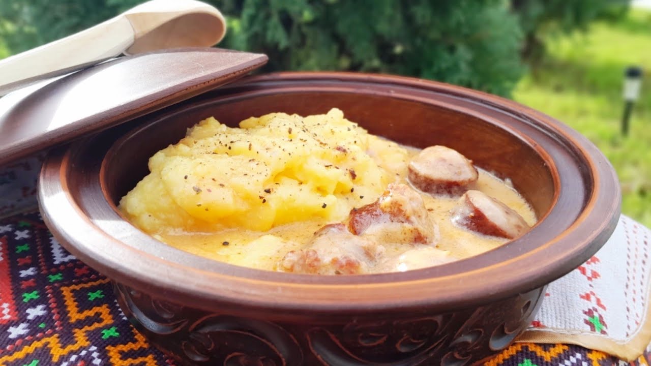 🥩🌽🥔КАРТОПЛЯНИЙ ТОКАН З ПІКНИЦЕЮ В СМЕТАННОМУ СОУСІ🌽🥩🥔МАМАЛИГА З ДОМАШНЬОЮ КОВБАСОЮ У СМЕТАНІ😋